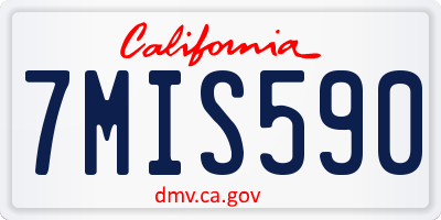 CA license plate 7MIS590