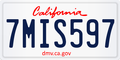 CA license plate 7MIS597