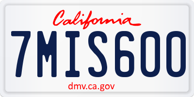 CA license plate 7MIS600