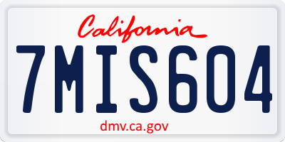 CA license plate 7MIS604
