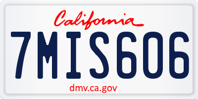 CA license plate 7MIS606