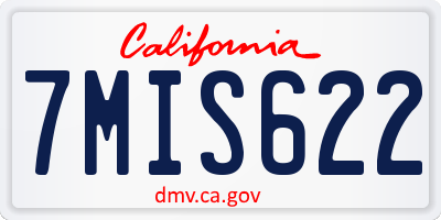 CA license plate 7MIS622