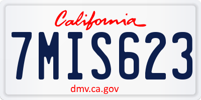 CA license plate 7MIS623