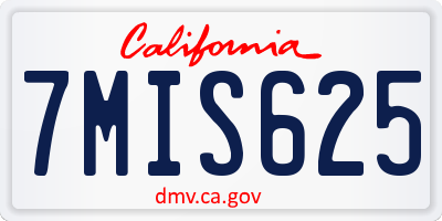 CA license plate 7MIS625
