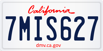 CA license plate 7MIS627