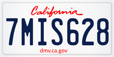 CA license plate 7MIS628