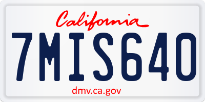 CA license plate 7MIS640