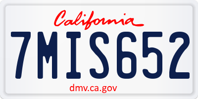 CA license plate 7MIS652
