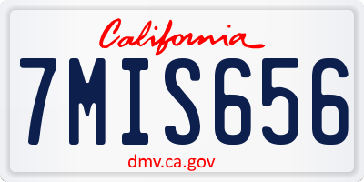 CA license plate 7MIS656