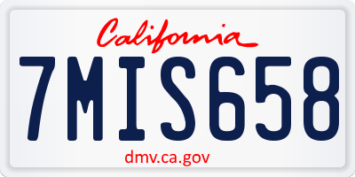 CA license plate 7MIS658