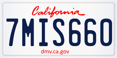 CA license plate 7MIS660