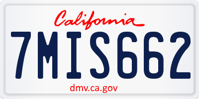 CA license plate 7MIS662