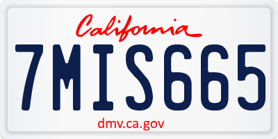 CA license plate 7MIS665