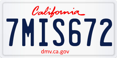 CA license plate 7MIS672