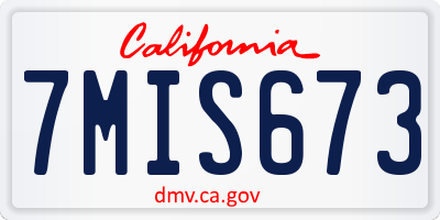 CA license plate 7MIS673
