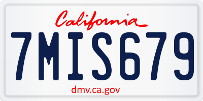 CA license plate 7MIS679