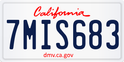 CA license plate 7MIS683