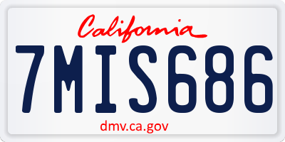 CA license plate 7MIS686