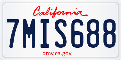 CA license plate 7MIS688