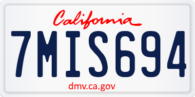 CA license plate 7MIS694