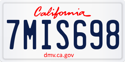 CA license plate 7MIS698