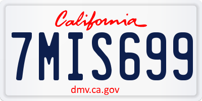 CA license plate 7MIS699