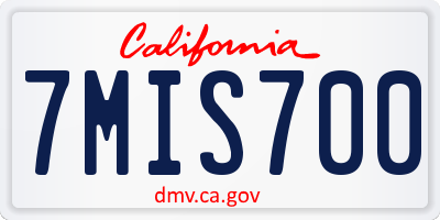 CA license plate 7MIS700