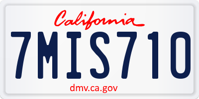 CA license plate 7MIS710