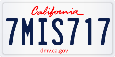 CA license plate 7MIS717