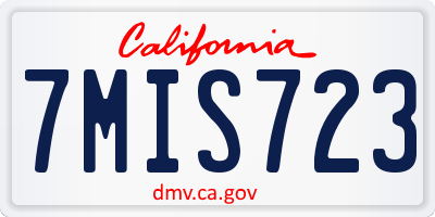 CA license plate 7MIS723