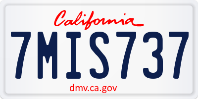 CA license plate 7MIS737