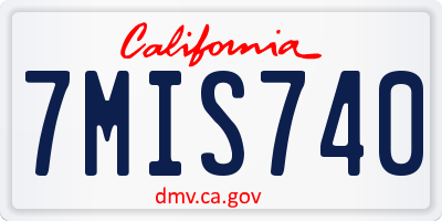 CA license plate 7MIS740