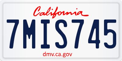 CA license plate 7MIS745