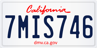 CA license plate 7MIS746