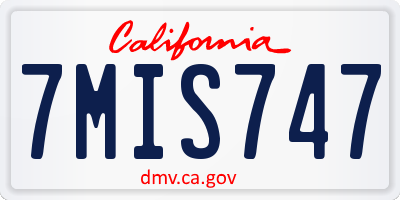 CA license plate 7MIS747