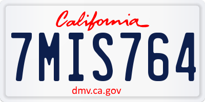 CA license plate 7MIS764