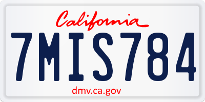 CA license plate 7MIS784