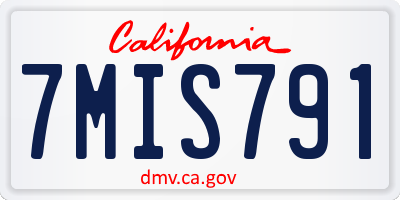 CA license plate 7MIS791