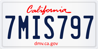 CA license plate 7MIS797