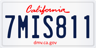 CA license plate 7MIS811