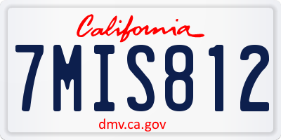 CA license plate 7MIS812