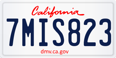 CA license plate 7MIS823