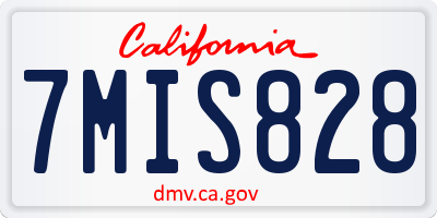 CA license plate 7MIS828