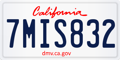 CA license plate 7MIS832