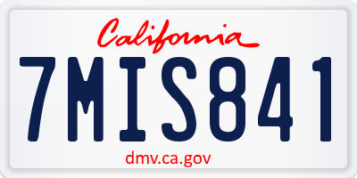 CA license plate 7MIS841