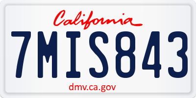 CA license plate 7MIS843