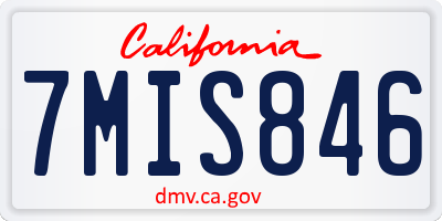 CA license plate 7MIS846
