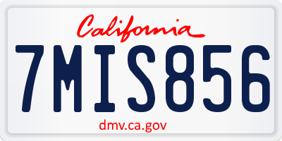 CA license plate 7MIS856