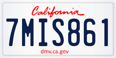 CA license plate 7MIS861