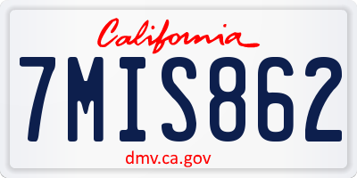 CA license plate 7MIS862